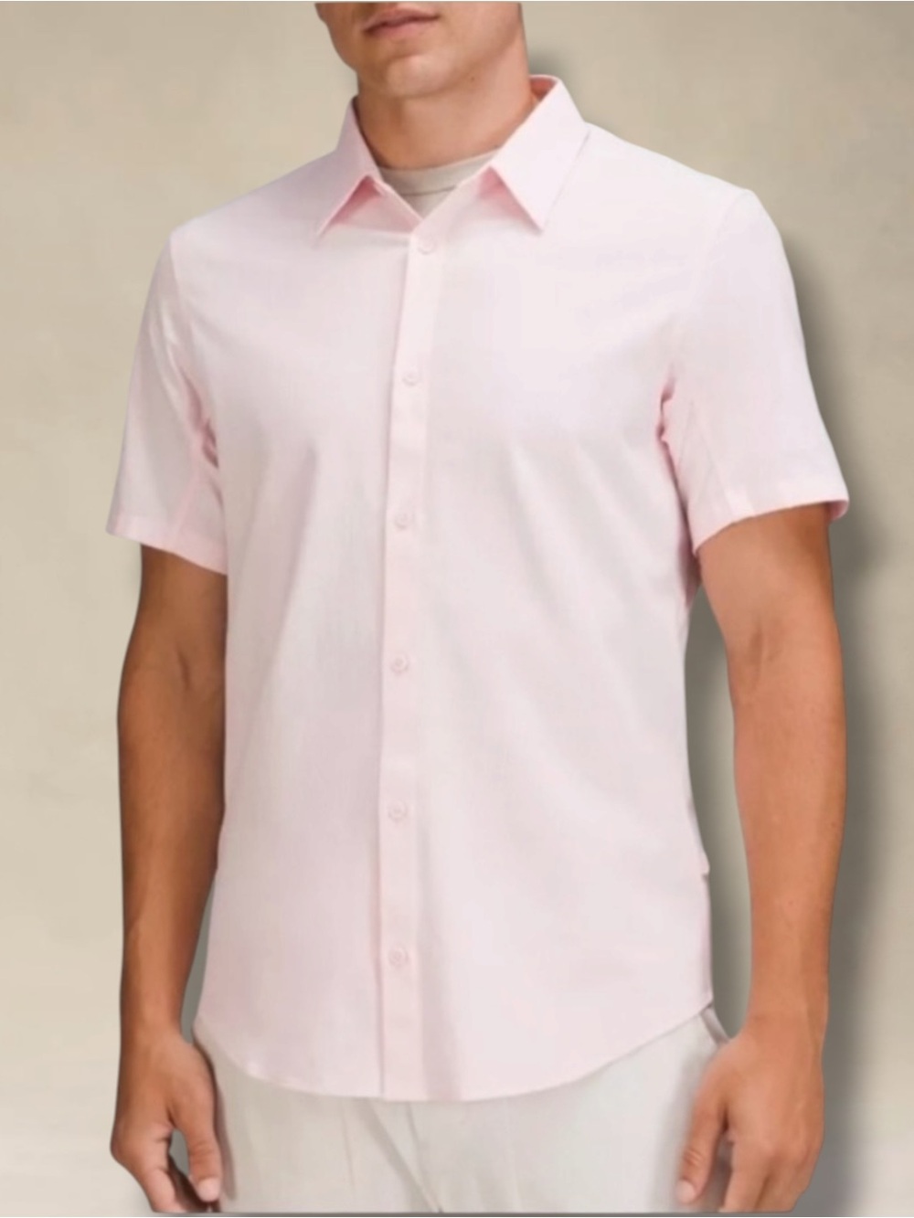 LULULEMON Men's Performance Short Sleeve Shirt Pink Size Medium